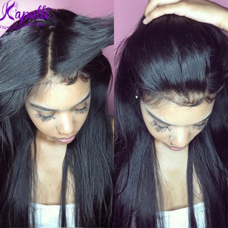 Kapelli Brazilian Full Lace Human Hair Wigs 18" with baby hair lace wig