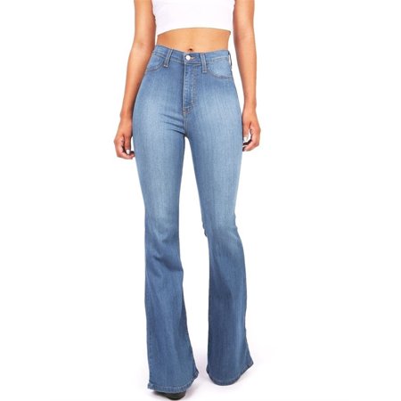 S-5XL Plus Size Wide Leg Blue Denim Pants Women Casual Jeans