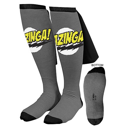 Big Bang Theory Black Bazinga Caped Socks