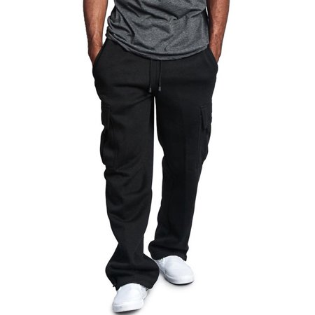 Men's Casual Gym Cargo Combat Straight Loose Jogger Sweat Track Pants