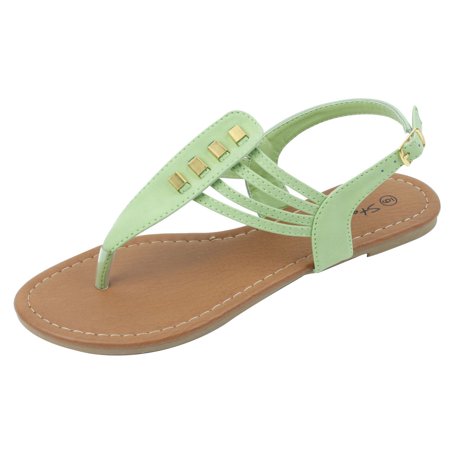 New Starbay Brand Women's Apple Green T-Strap Flat Sandals Size 6