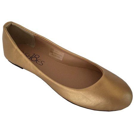 Shoes 18 Womens Ballerina Ballet Flat Shoes Solids & Leopards (11, Gold PU 8600)