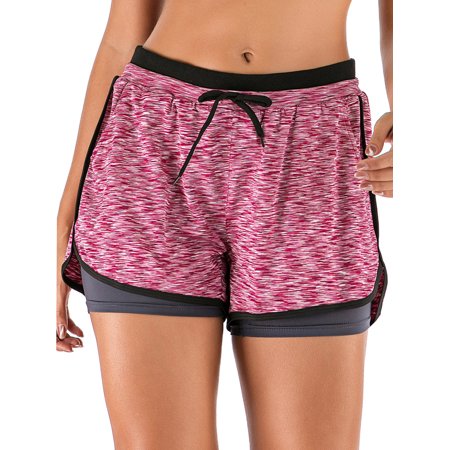 Elastic Waistband Yoga Shorts for Women Workout Running Athletic Bike High Waist Activewear Bottoms
