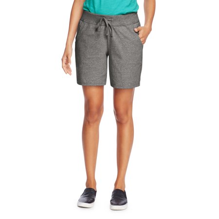 Hanes Womens Cotton Short with Pockets and Drawstring Waist