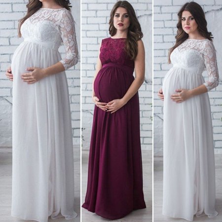 Pregnant Mother Dress New Maternity Photography Props Women Pregnancy Clothes Lace Dress For Pregnant Photo Shoot Clothing Wedding Party Dress