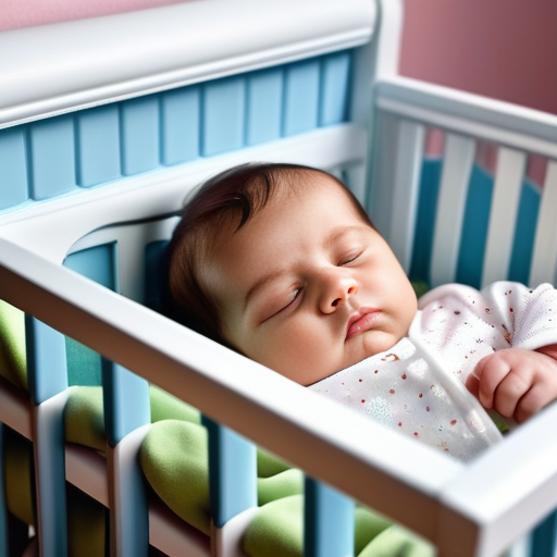 a baby sleeping in a crib