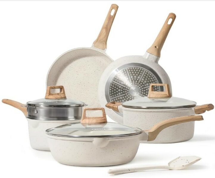 a group of pots and pans