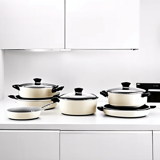 a group of pots and pans on a counter