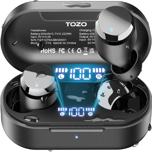 TOZO T12 (Compact Ergonomic Edition) Wireless Earbuds Bluetooth 5.3