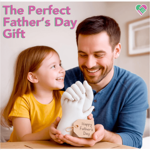 a man and a girl holding a hand