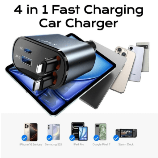 a group of cell phones and a charger